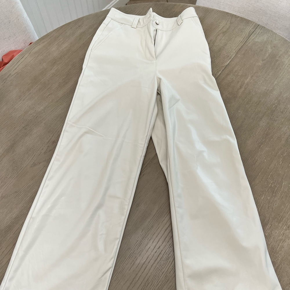 Top Shop Faux Leather Wide Leg Pants